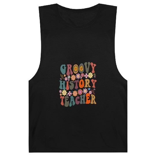Groovy history Teacher retro Back To School Barnard Tanks