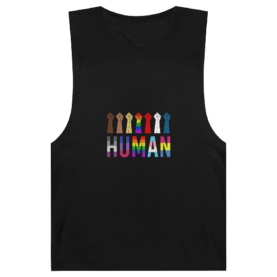 Human Rights For All Resist Feminist LGBT Black Barnard Tanks