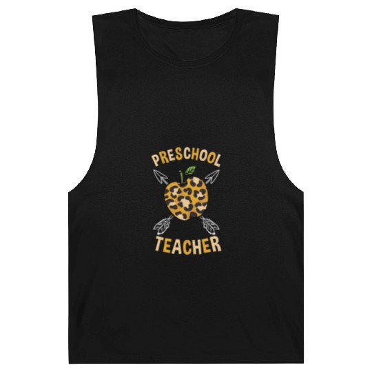 Preschool Back To School Teacher Leopard Print Barnard Tanks