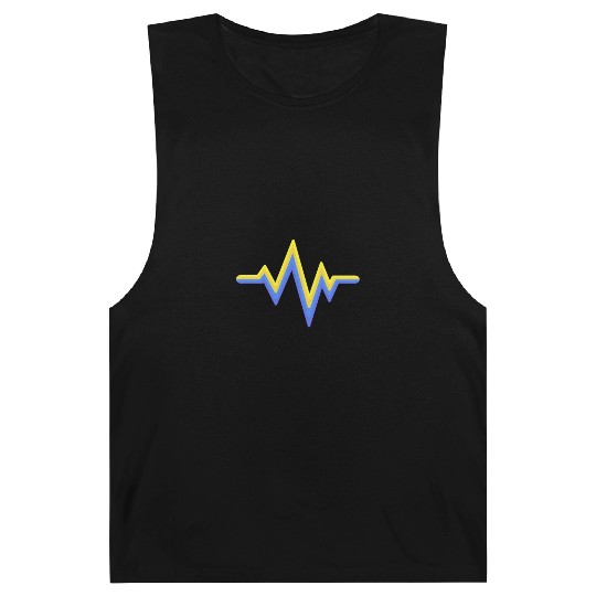 Yellow Blue Heartbeat World Down Syndrome Barnard Tanks