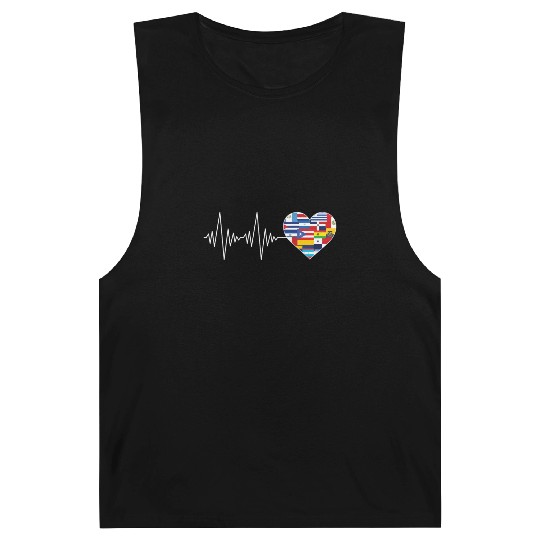 Hearts Beat Spanish Flags Hispanic Heritage Month Barnard Tanks