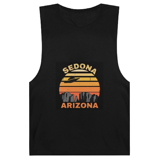 Sedona Arizonna Retro Sunset and UFO Barnard Tanks