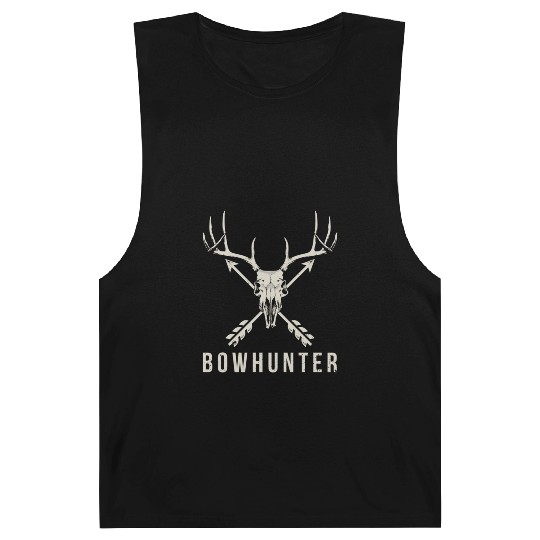 Bowhunter Deer Skull Minimalist Bowhunting Gift Barnard Tanks
