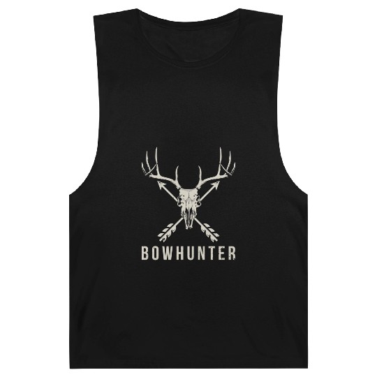 Bowhunter Deer Skull Minimalist Bowhunting Gift Barnard Tanks