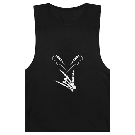 Rocker Skeleton Hand Rock On Rock Star Guitar Barnard Tanks
