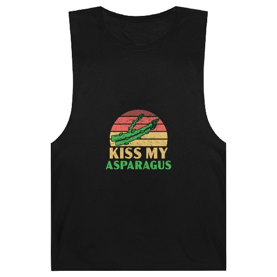 Kiss My Asparagus Lover Vegan Vegetable Vegetarian Barnard Tanks