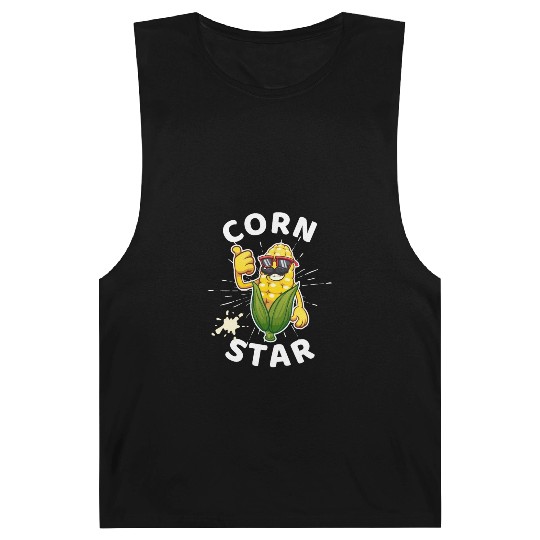 Funny Corn Star Sunglasses Mustache big Postal Service Barnard Tanks