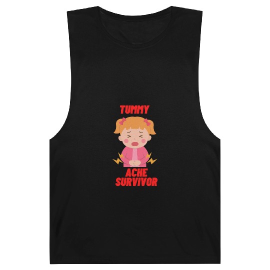 Tummy Ache Survivor Funny Back To School Barnard Tanks
