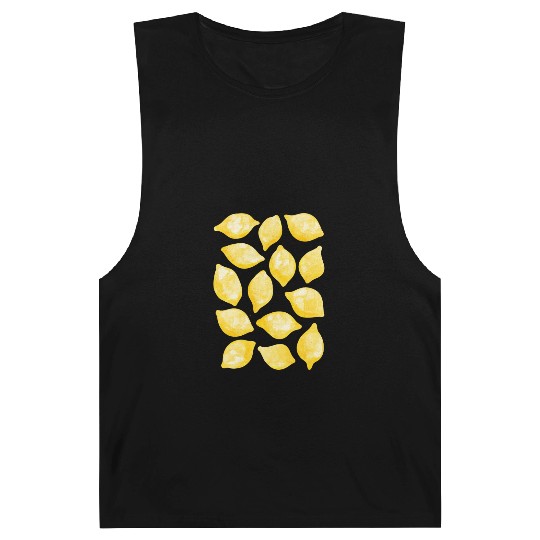 Lemon Watercolor Barnard Tanks