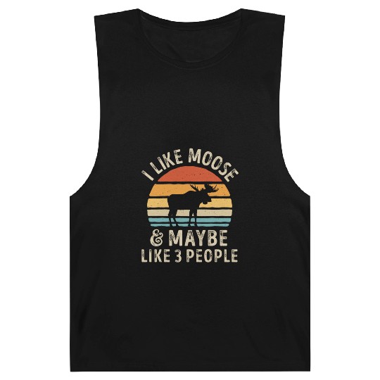 I Like Moose and Maybe 3 People Retro Sunset Vinta Barnard Tanks