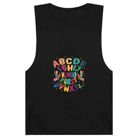 funny kindergarten hi alphabet back to school Barnard Tanks
