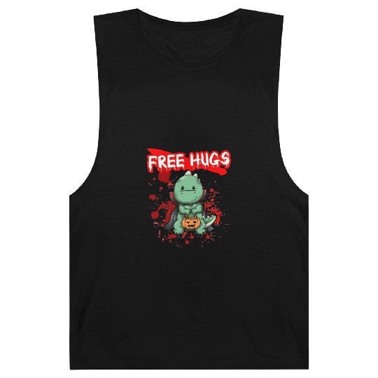 Free Hugs Halloween Sarcasm Scary Creepy Costume Barnard Tanks