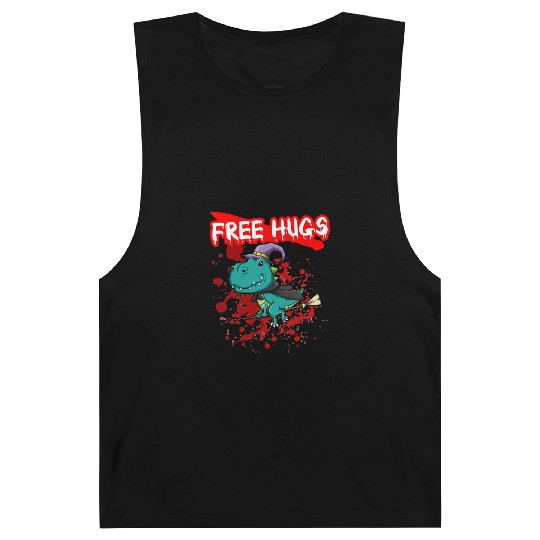 Free Hugs Halloween Sarcasm Scary Creepy Costume Barnard Tanks