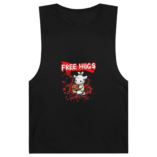 Free Hugs Halloween Sarcasm Scary Creepy Costume Barnard Tanks