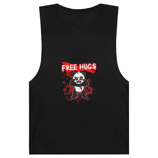 Free Hugs Halloween Sarcasm Scary Creepy Costume Barnard Tanks
