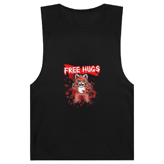 Free Hugs Halloween Sarcasm Scary Creepy Costume Barnard Tanks