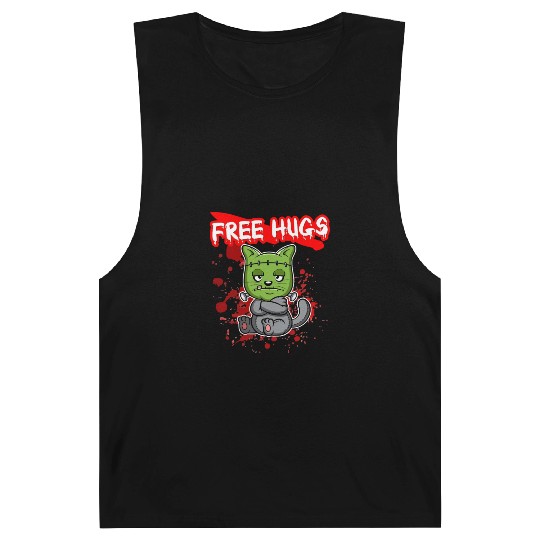Free Hugs Halloween Sarcasm Scary Creepy Costume Barnard Tanks