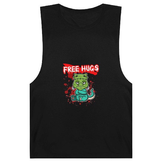 Free Hugs Halloween Sarcasm Scary Creepy Costume Barnard Tanks