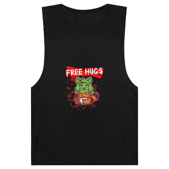 Free Hugs Halloween Sarcasm Scary Creepy Costume Barnard Tanks