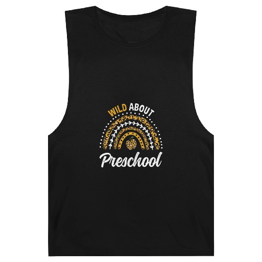 Wild About Preschool Teacher Rainbow Barnard Tanks