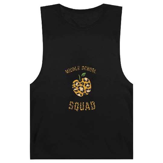 Middle School Squad Teacher Leopard Print Barnard Tanks