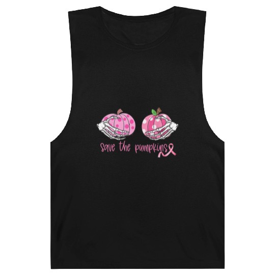 Breast Cancer Awareness Pink Ribbon Save The Pumpk Barnard Tanks