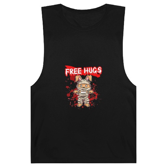 Free Hugs Halloween Sarcasm Scary Creepy Costume Barnard Tanks