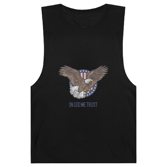 In God We Trust - Bald Eagle - Patriotic Barnard Tanks