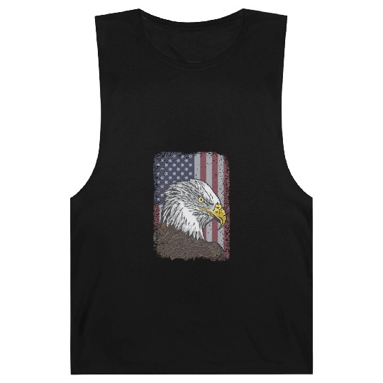 Bald Eagle - American Flag - Patriotic Barnard Tanks