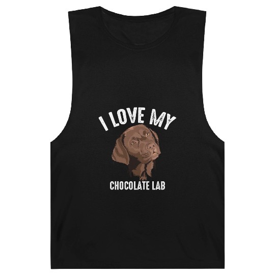 Cool I Love My Chocolate Lab Funny Brown Labrador Barnard Tanks