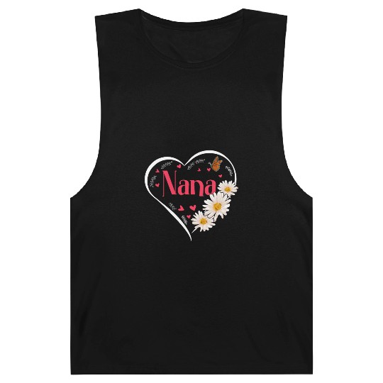 Nana Daisy Flower Heart Women Grandma Barnard Tanks