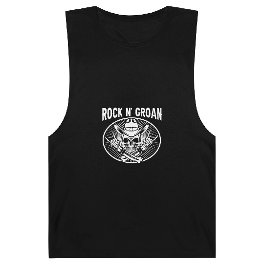 Halloween Cowboy Skeleton Rocker Hand Rock Barnard Tanks
