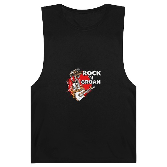 Halloween Cowboy Skeleton Rocker Hand Rock Barnard Tanks