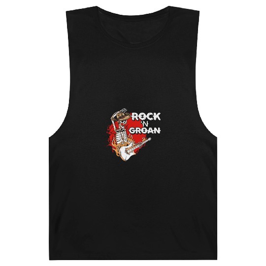 Halloween Cowboy Skeleton Rocker Hand Rock Barnard Tanks