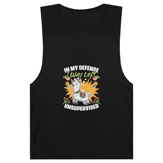In My Defense I Was Left Unsupervised Funny Floral Barnard Tanks