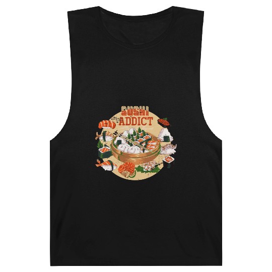 Funny Sushi Addict Asian Food Lover Sushi Barnard Tanks