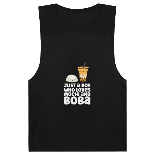 Just a Boy Who Loves Mochi and Boba Barnard Tanks