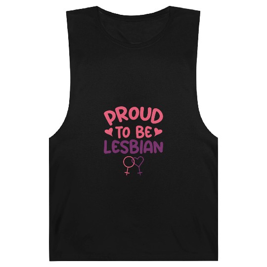 Proud To Be Lesbian LGBTQ Bisexual Pride Flag Barnard Tanks
