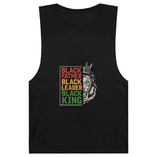 Black Dad Men Afro Lion African Daddy Barnard Tanks
