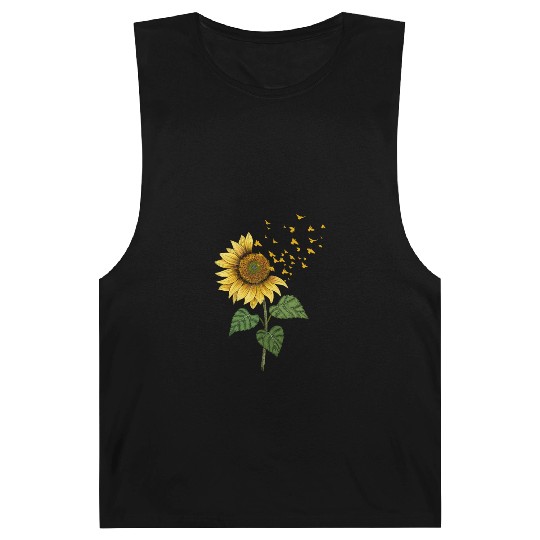 Sunflower Birds Cute Floral Birdwatching Barnard Tanks