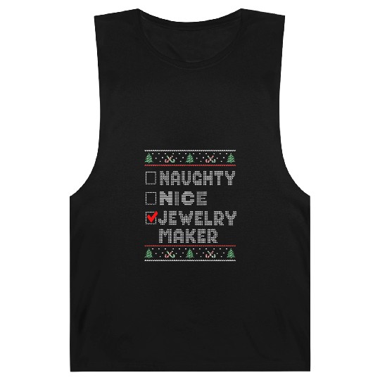 Naughty Nice Jewelry Maker, Matching Christmas Barnard Tanks