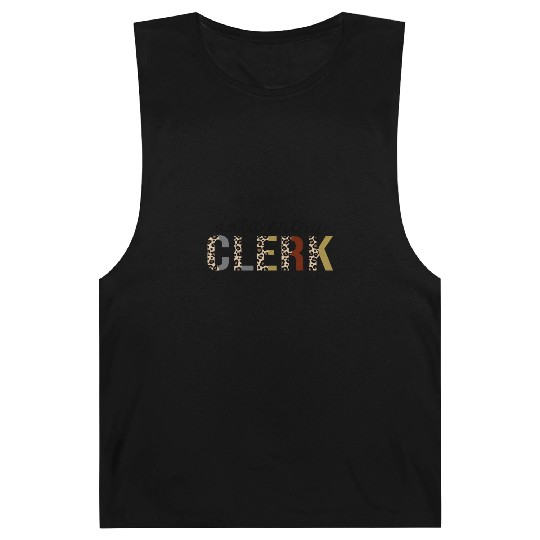 Data Entry Clerk Leopard Print Funny Barnard Tanks