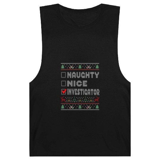 Naughty Nice Investigator, Matching Christmas Barnard Tanks