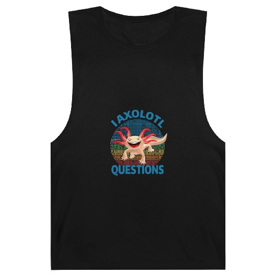 I Axolotl Questions Cute Retro Vintage Axolotl Barnard Tanks