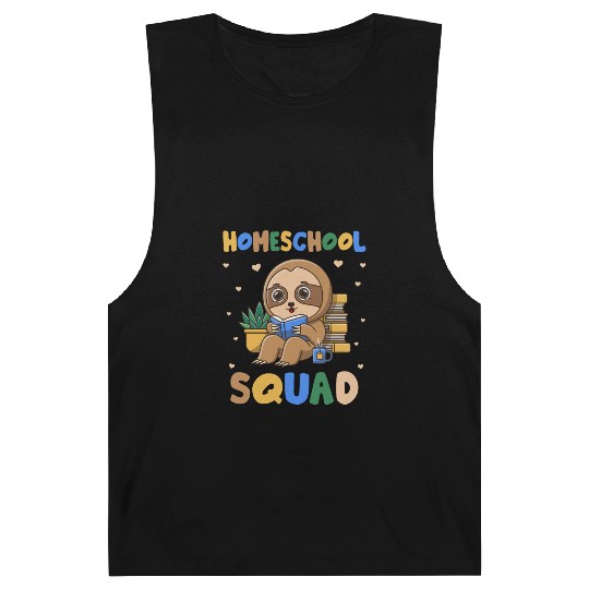Homeschool Sloth Funny First Day Of School Barnard Tanks