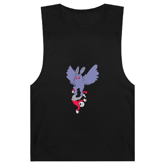 Mothman Abducting Human Goth Cryptid Funny Mothman Barnard Tanks