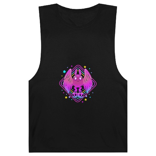 Pastel Goth Skull Aesthetic Gothic Cute Mothman Barnard Tanks