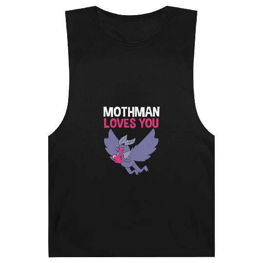 Mothman Loves You Valentines Day Cryptid For Women Barnard Tanks