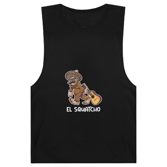 El Squatcho Funny mexican guitar sasquatch Barnard Tanks
