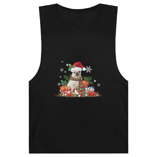 Christmas French Bulldog, Frenchie dog Barnard Tanks